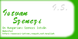 istvan szenczi business card