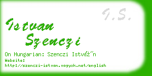istvan szenczi business card